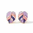 Monstera Floral Leaf Stud Earrings