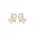 Gold Plated Korean Dual Butterfly Stud Earrings