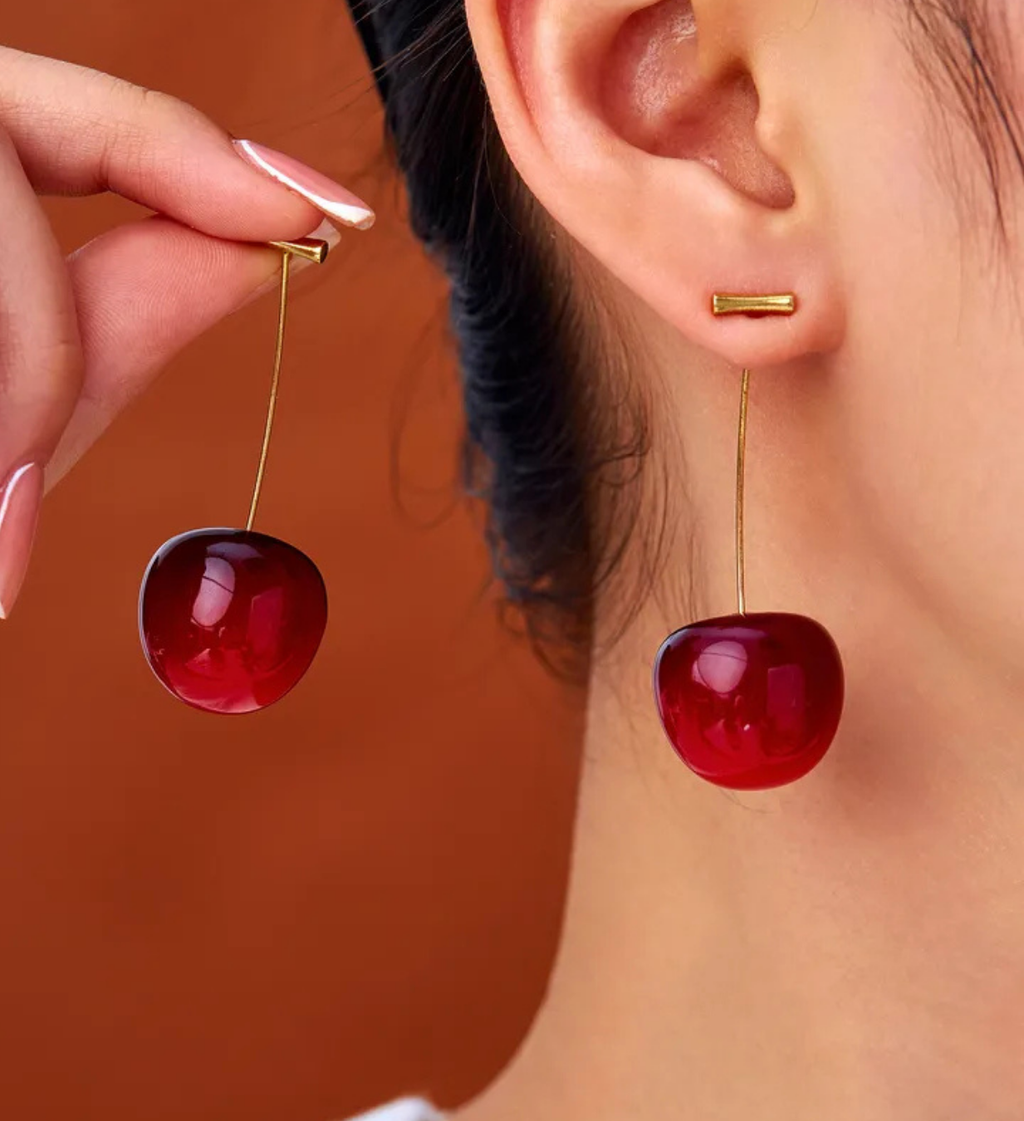 Red Cherry Earrings - STD001