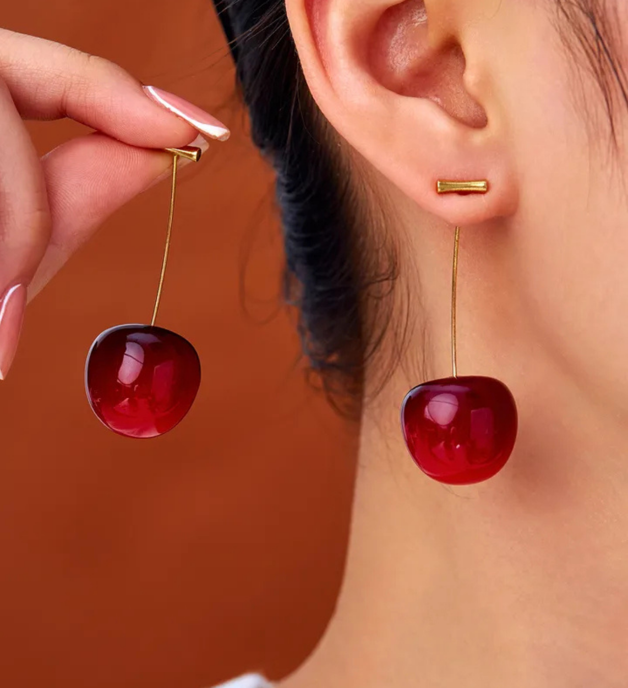 Red Cherry Earrings - STD001