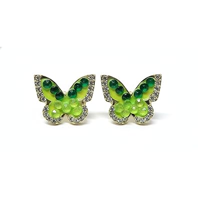 Green Butterfly Stud Earrings