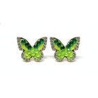 Green Butterfly Stud Earrings