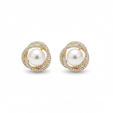 Royal Glow Pearl Stud Earrings