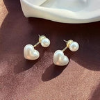 Elegant Heart Stud Earrings for Women