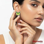 Green Butterfly Stud Earrings