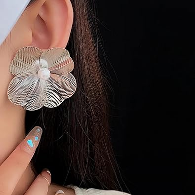 Crystal Bloom Transparent Flower Stud Earrings