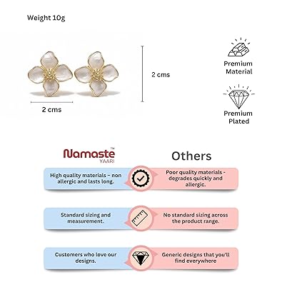Elegant Enamel Flower Stud Earrings - Ivory
