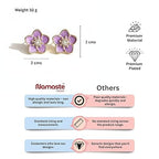 Lavender Purple Floral Stud Earrings