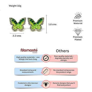 Green Butterfly Stud Earrings
