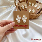 Gold-Tone Inlay Flower Studs