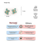 Elegant Enamel Flower Stud Earrings - Blue