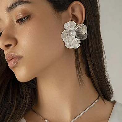 Crystal Bloom Transparent Flower Stud Earrings