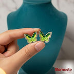 Green Butterfly Stud Earrings