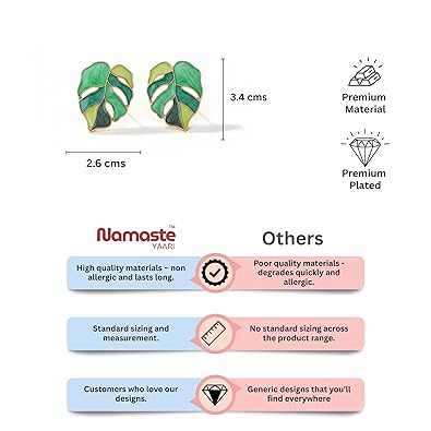 Monstera Floral Leaf Stud Earrings