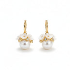 Shell Flower Basket Pearl Drop Earrings