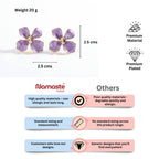 Oil Drop Purple Flower Stud Earrings