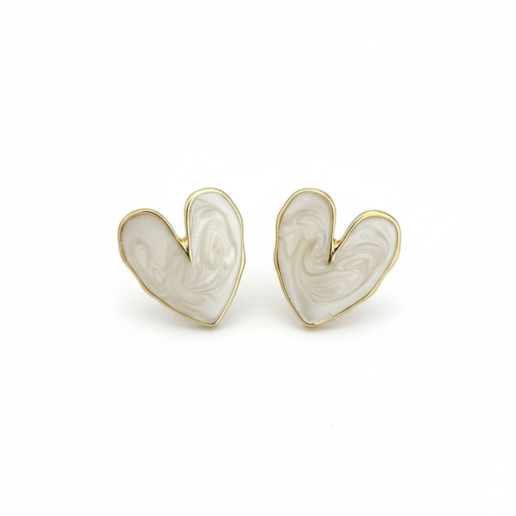 Vintage Irregular Heart Stud Earrings