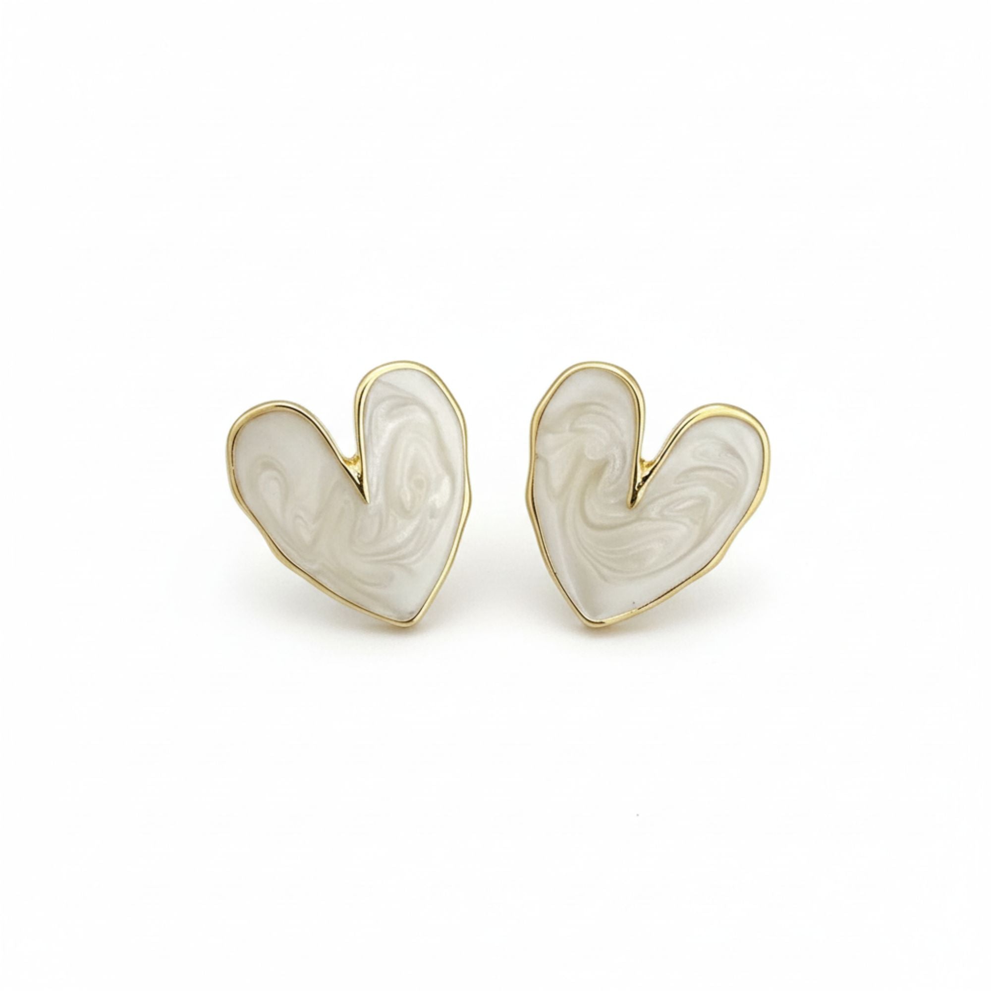 Vintage Irregular Heart Stud Earrings