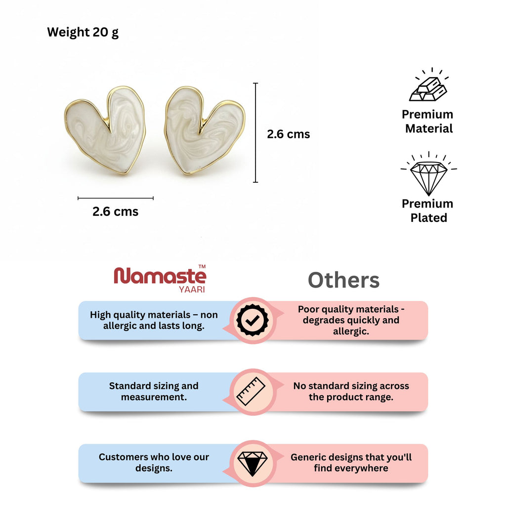 Vintage Irregular Heart Stud Earrings