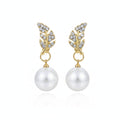 Leaf Pearl Drop Earrings