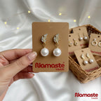 Leaf Pearl Drop Earrings