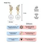 Leaf Pearl Drop Earrings