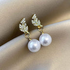Leaf Pearl Drop Earrings