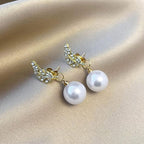 Leaf Pearl Drop Earrings