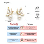Enamel Butterfly Pearl Stud Earrings
