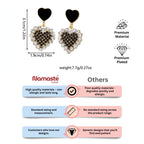 Heart Stylio Black Korean Earrings