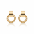 Anti Tarnish Gold Finish Circular Drop Earrings