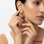 Anti Tarnish Gold Finish Circular Drop Earrings