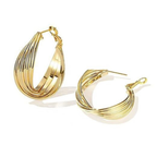 Gold Plated Multi Wire Hoop Earrings