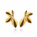 Anti Tarnish Gold Leaf Stud Earrings