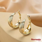 Gold Plated Multi Wire Hoop Earrings