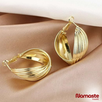 Gold Plated Multi Wire Hoop Earrings