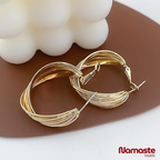 Gold Plated Multi Wire Hoop Earrings