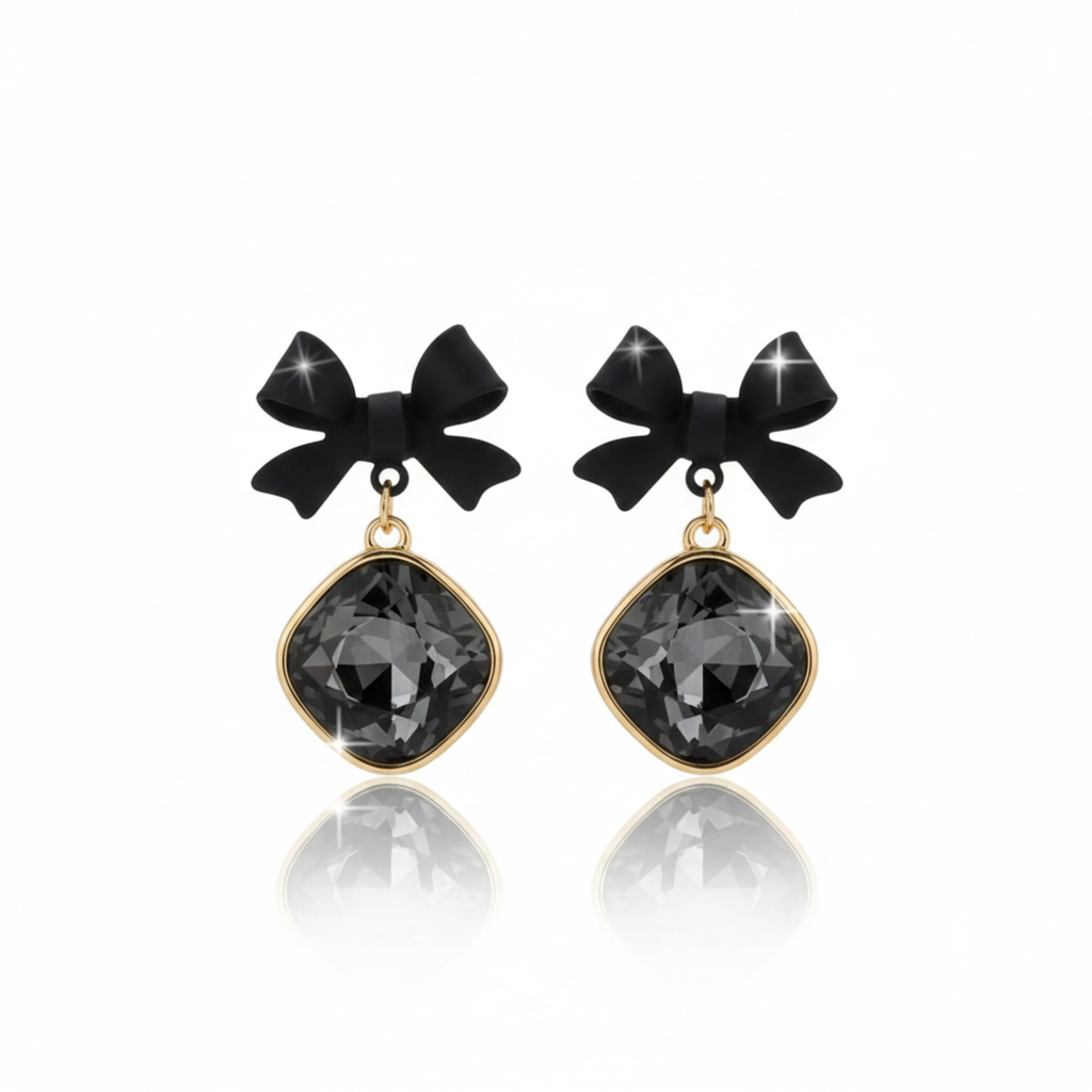 Bow Crystal Drop earrings