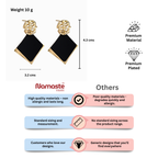 Black & Gold Geometric Dangle Earrings