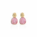 Pink Stone Gold Plated Studs