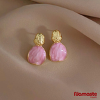 Pink Stone Gold Plated Studs