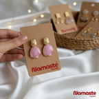 Pink Stone Gold Plated Studs