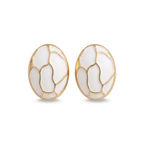 Gold Plated Oval Stud Earrings