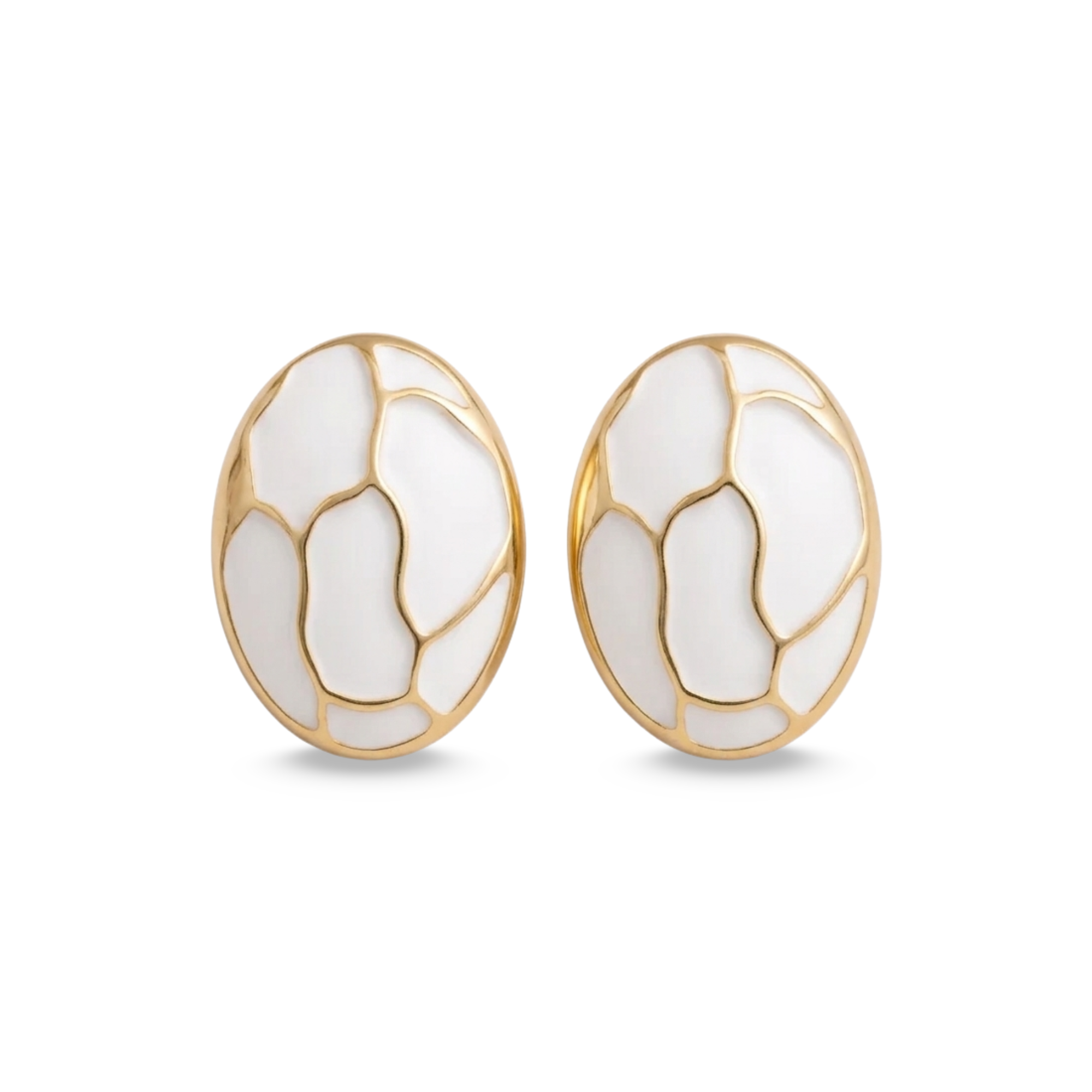 Gold Plated Oval Stud Earrings