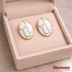 Gold Plated Oval Stud Earrings
