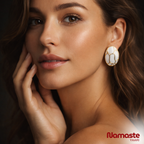 Gold Plated Oval Stud Earrings