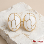 Gold Plated Oval Stud Earrings