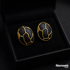 Gold Plated Oval Stud Earrings
