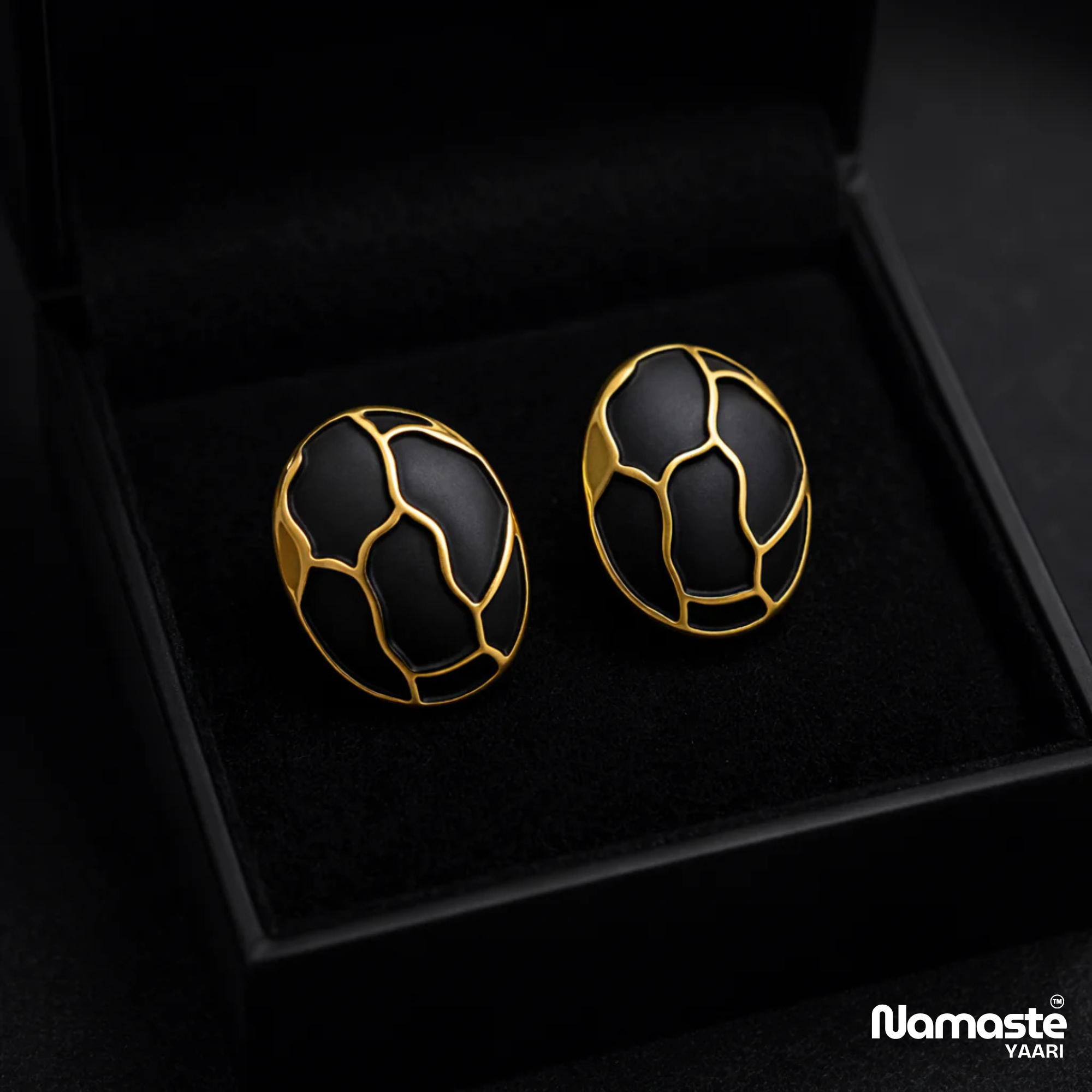 Gold Plated Oval Stud Earrings