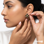 Black Floral Stud Earrings